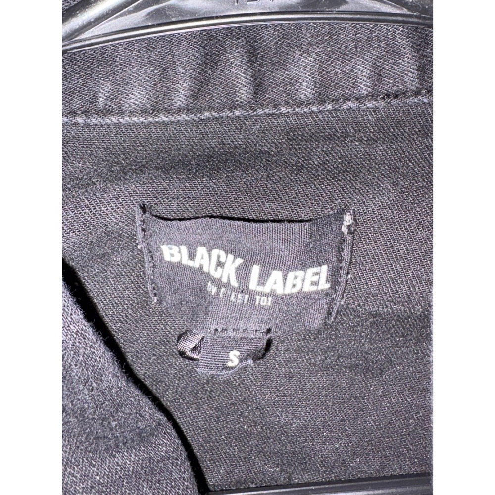 Black Label by First Toe Distressed Denim Jacket Faded Black Trucker S - Picture 4 of 5